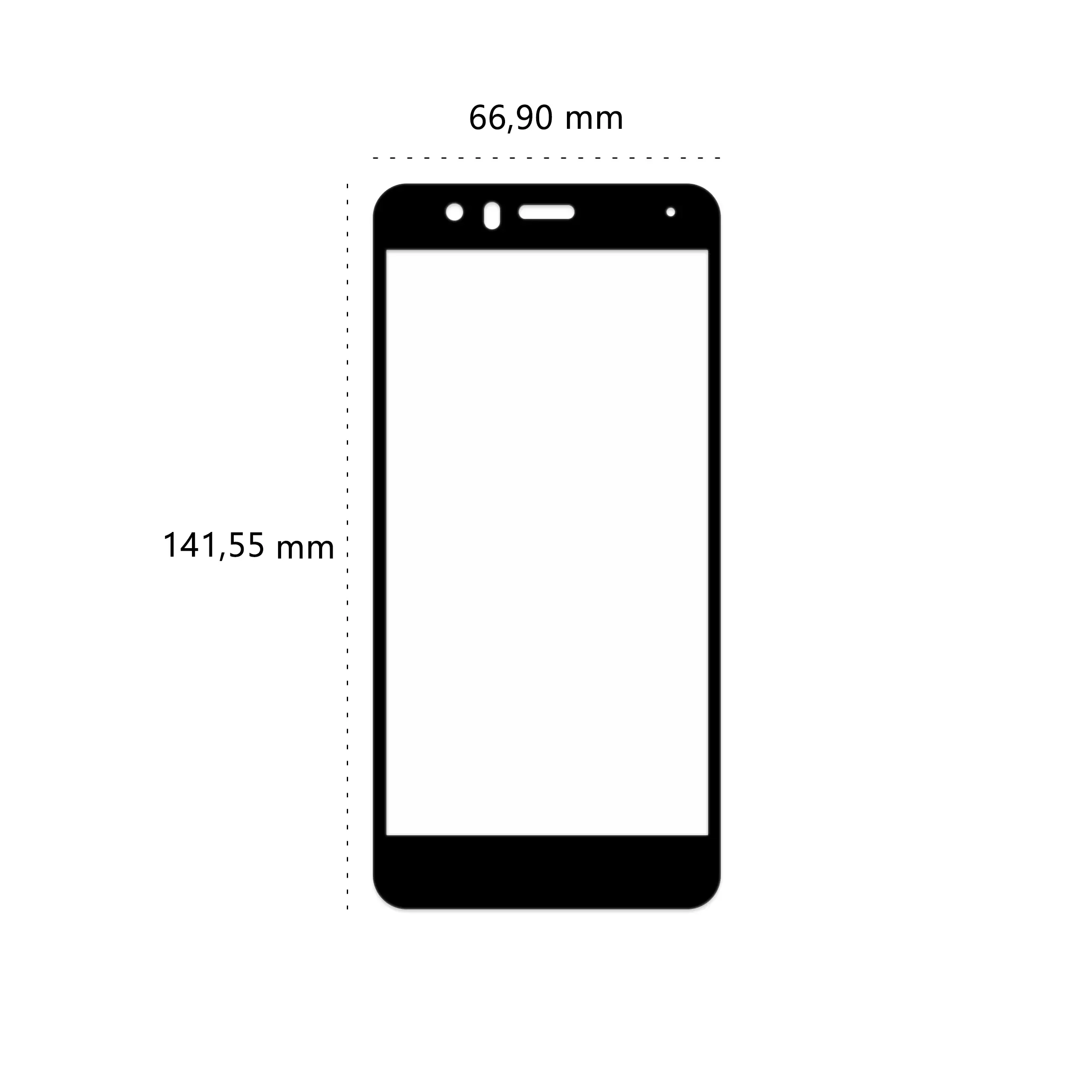 Wymiary szkła hartowanego 3D Polski Banan BananGuard w kolorze czarnym do telefonu Huawei P10 Lite